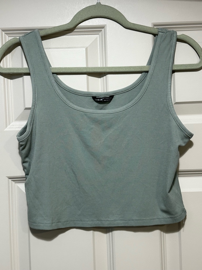 Ribbed Cropped Tank Top Large
